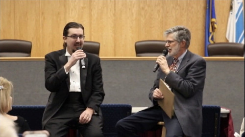 Photograph of Dr. Brian Fox and Conductor David Bugli