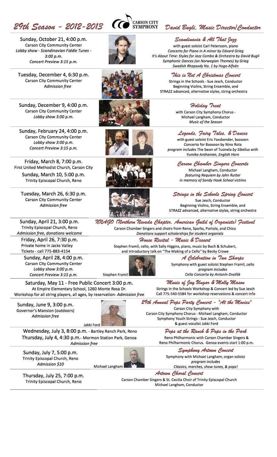 Chart of 2012-2013 season