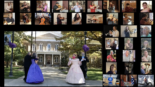 Photograph of musicians and dancers for Hank Monk Schottische