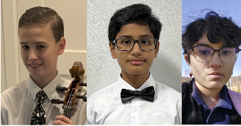 Photograph of Braedan Wedderburn, Sujwal Reddy Yedunuthula, and 
  Nora Ahumada